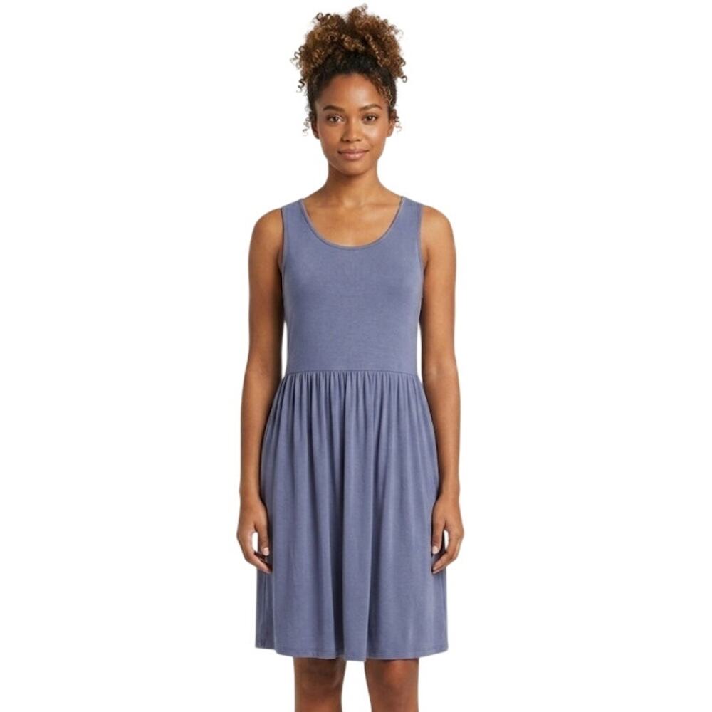 HiMONE Blue Sleeveless Fit & Flare Midi Dress Swimsuit Coverup Size Large